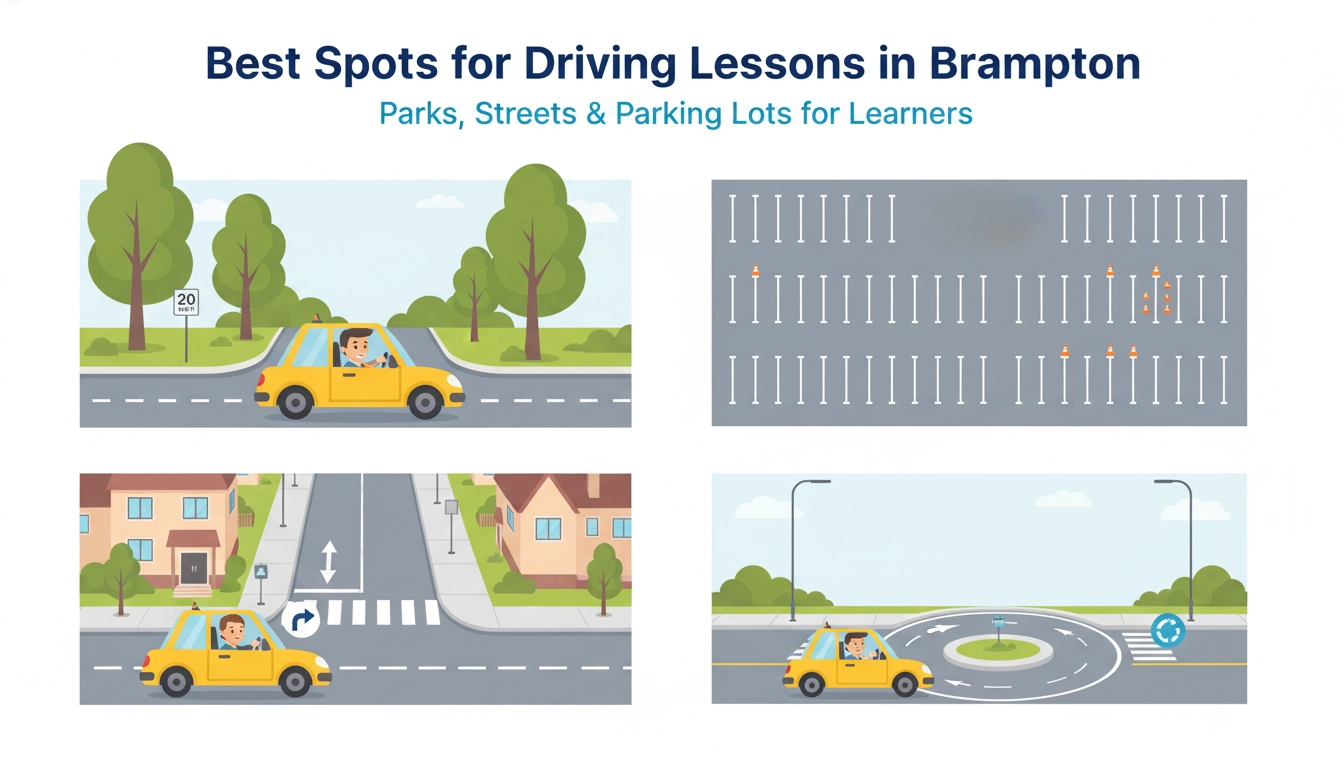 Best Spots for Driving Lessons in Brampton Parks, Streets, and Parking Lots