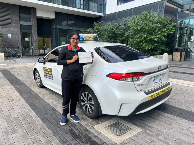 Successful learner with driving license at driving school Mississauga, Erindale area.