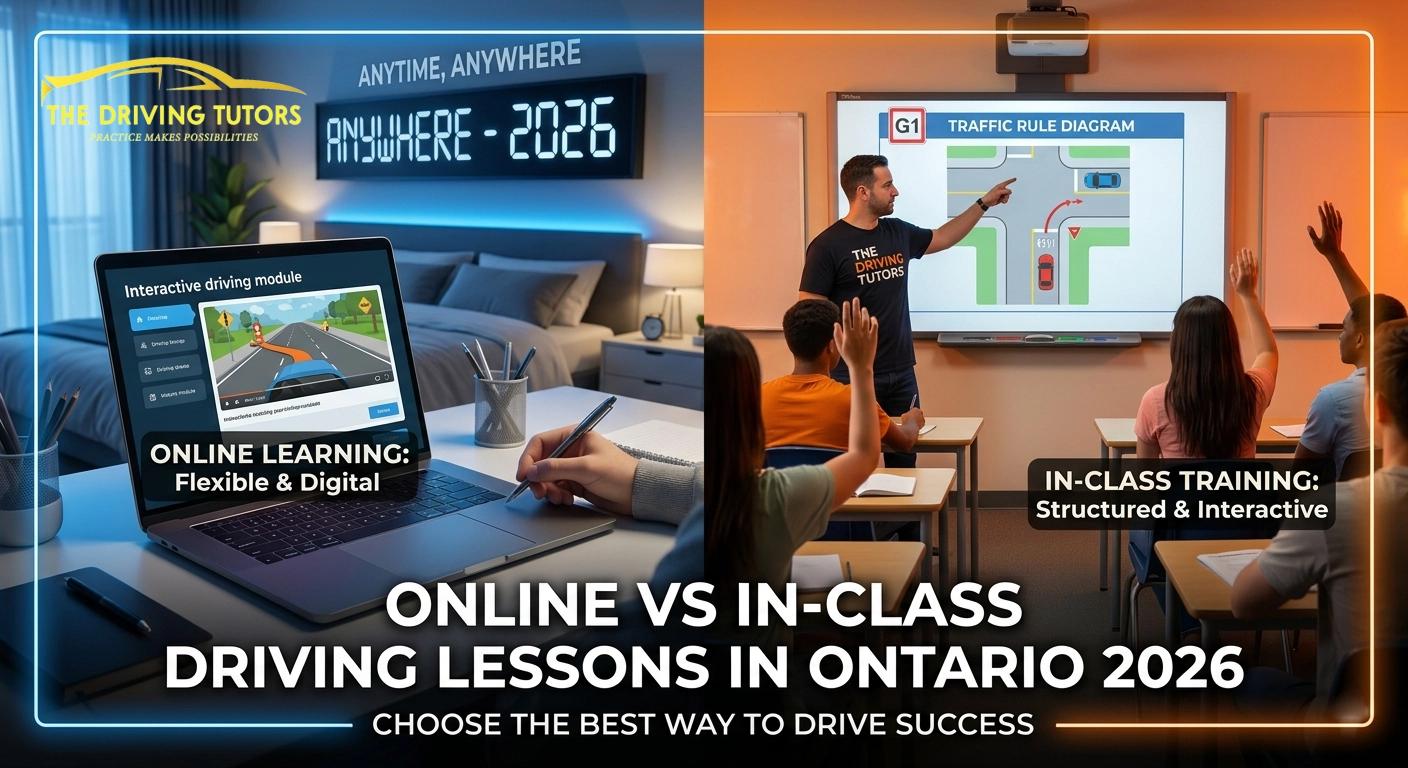 Online VS In-Class Driving Lessons in Ontario In 2026
